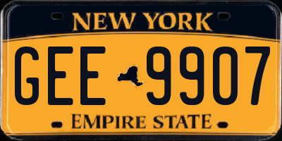 NY license plate GEE9907