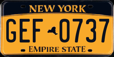 NY license plate GEF0737