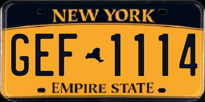 NY license plate GEF1114