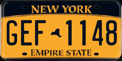 NY license plate GEF1148
