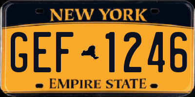 NY license plate GEF1246