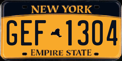 NY license plate GEF1304