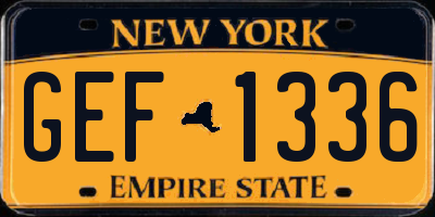 NY license plate GEF1336