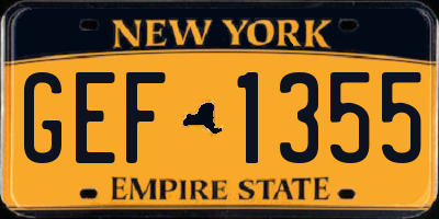 NY license plate GEF1355
