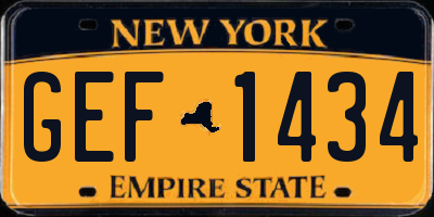 NY license plate GEF1434