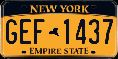 NY license plate GEF1437