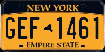 NY license plate GEF1461