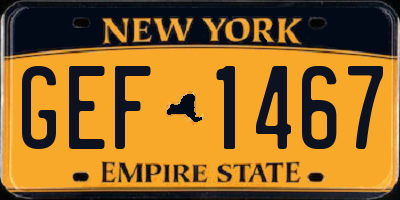 NY license plate GEF1467