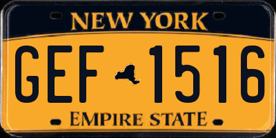 NY license plate GEF1516