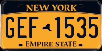 NY license plate GEF1535