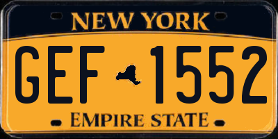 NY license plate GEF1552