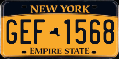 NY license plate GEF1568