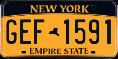 NY license plate GEF1591