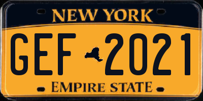 NY license plate GEF2021