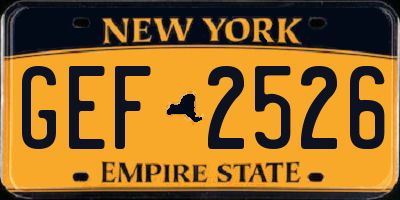 NY license plate GEF2526