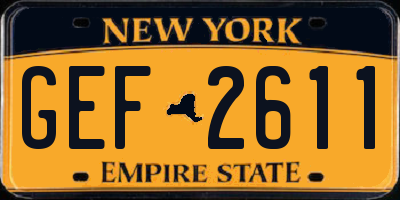 NY license plate GEF2611