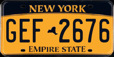 NY license plate GEF2676