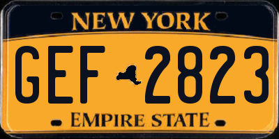 NY license plate GEF2823