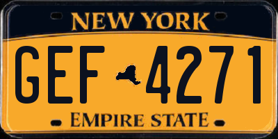 NY license plate GEF4271