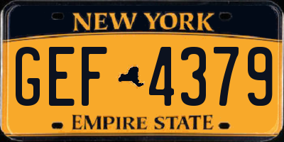 NY license plate GEF4379