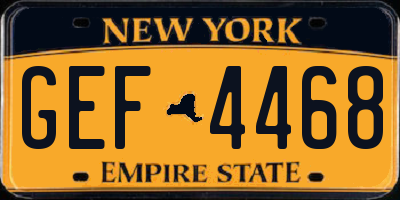 NY license plate GEF4468