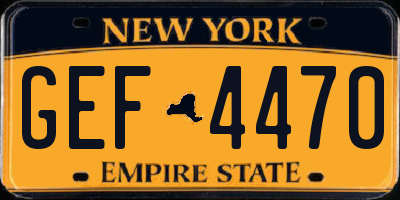 NY license plate GEF4470