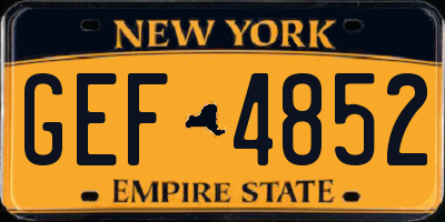 NY license plate GEF4852
