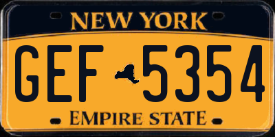 NY license plate GEF5354
