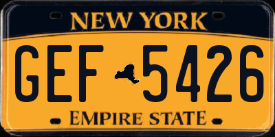 NY license plate GEF5426