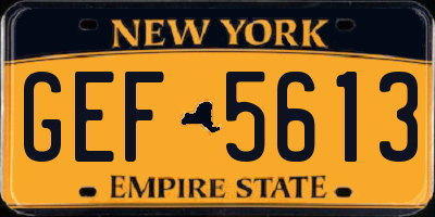 NY license plate GEF5613