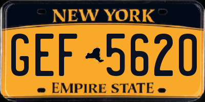 NY license plate GEF5620