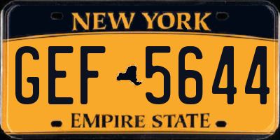 NY license plate GEF5644