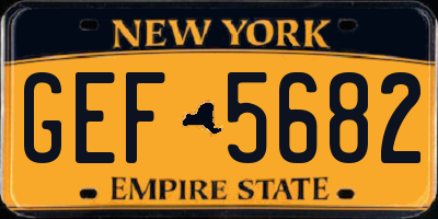 NY license plate GEF5682