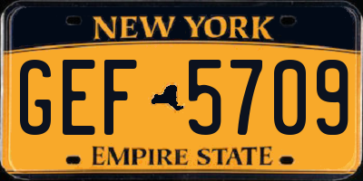 NY license plate GEF5709