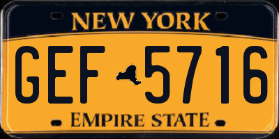 NY license plate GEF5716