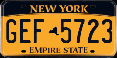 NY license plate GEF5723