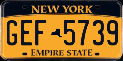 NY license plate GEF5739