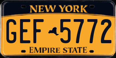 NY license plate GEF5772