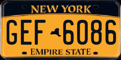 NY license plate GEF6086