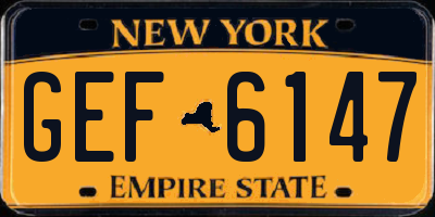 NY license plate GEF6147