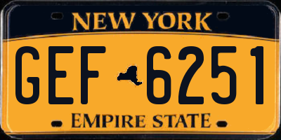 NY license plate GEF6251