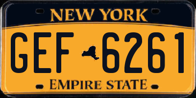 NY license plate GEF6261