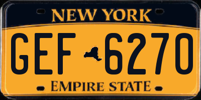 NY license plate GEF6270