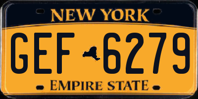 NY license plate GEF6279