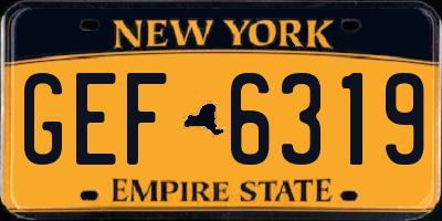 NY license plate GEF6319
