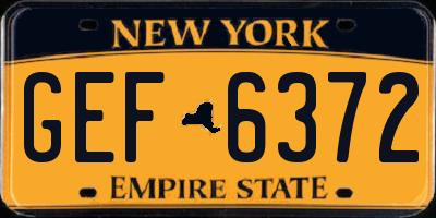 NY license plate GEF6372