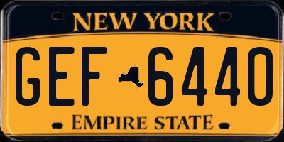 NY license plate GEF6440
