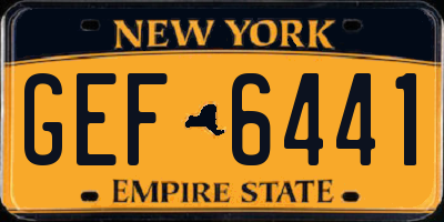 NY license plate GEF6441