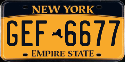 NY license plate GEF6677