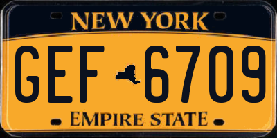 NY license plate GEF6709
